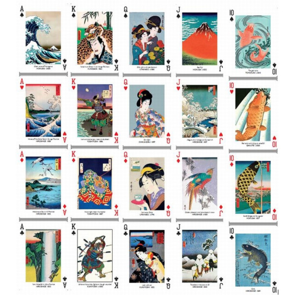 Jeu de 54 Cartes Estampes Japonaises