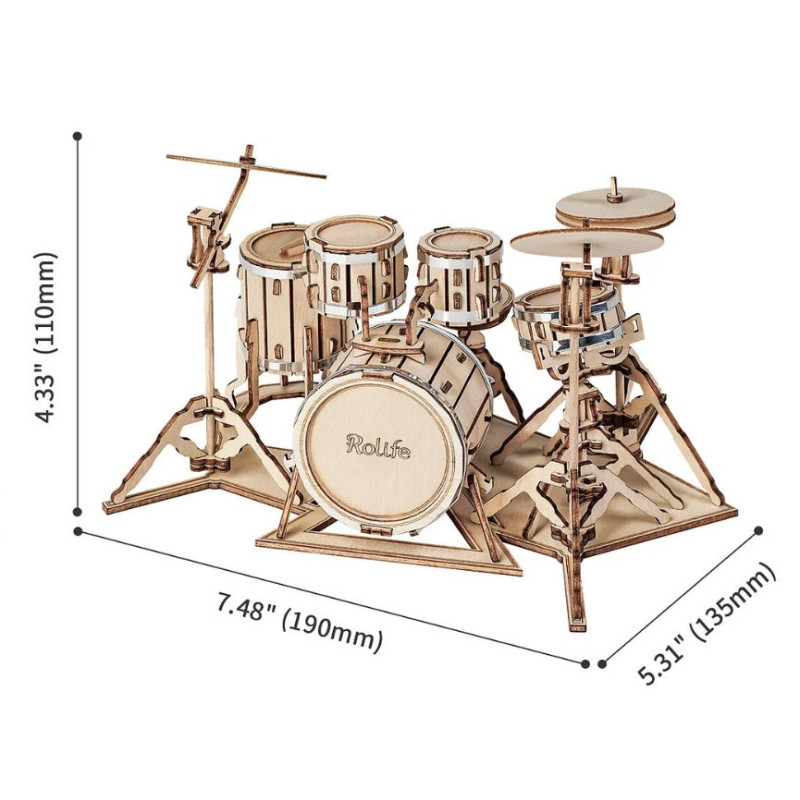 ROBOTIME - Rolife Batterie (Drum Set)