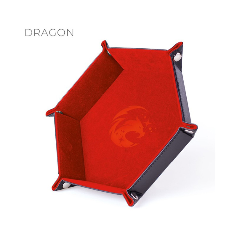 Piste de Dés Cuir et Velours - Dragons Flamboyants (Rouge)