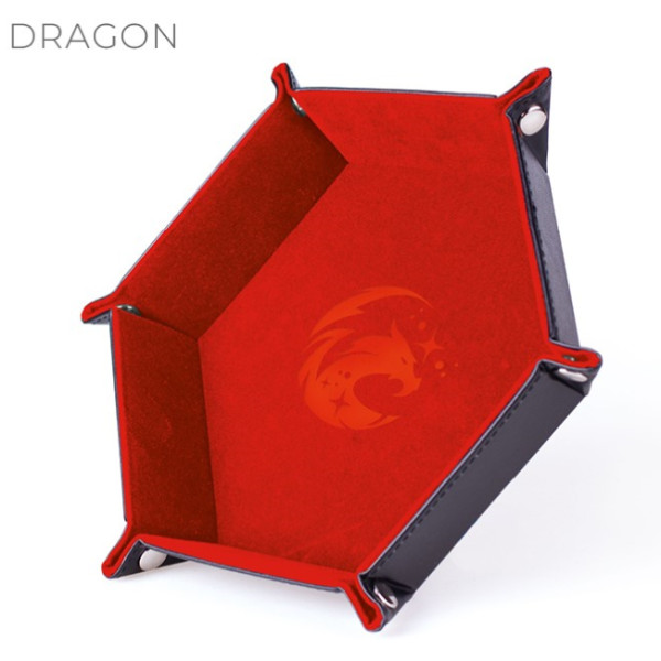 Piste de Dés Cuir et Velours - Dragons Flamboyants (Rouge)