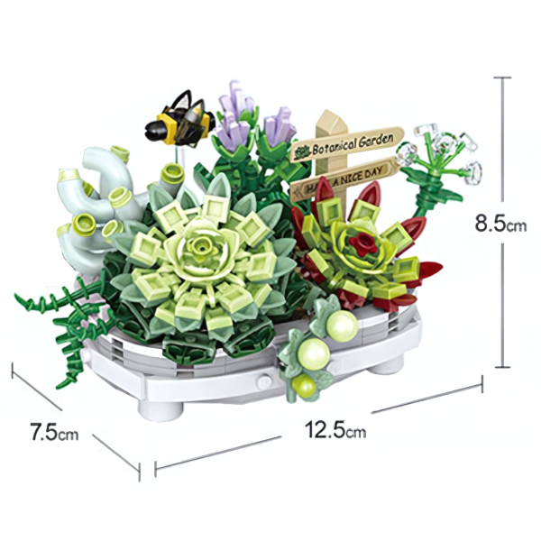 Loz 1660 - Potted Succulent PMini Block - Pot de Plantes Succulentes (1660)lants
