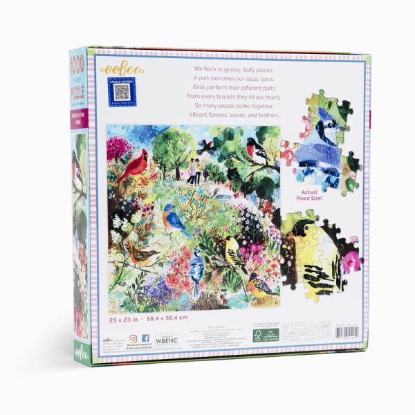 Puzzle Eeboo Birds in the Park 1000 pièces