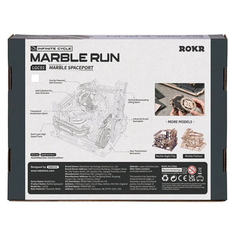 ROKR Circuit de Billes Marble Run Marble Spaceport