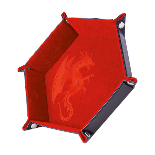 Piste de Dés Cuir et Velours - Dragon Rouge
