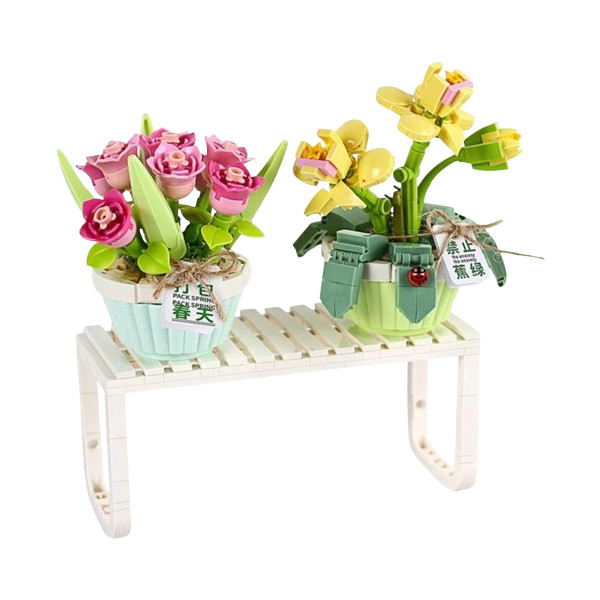 Mini Block - Orchidée Tulipe et Papillon en Pot (1673)