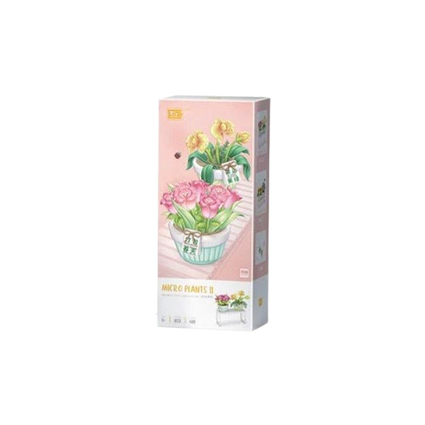Mini Block - Orchidée Tulipe et Papillon en Pot (1673)