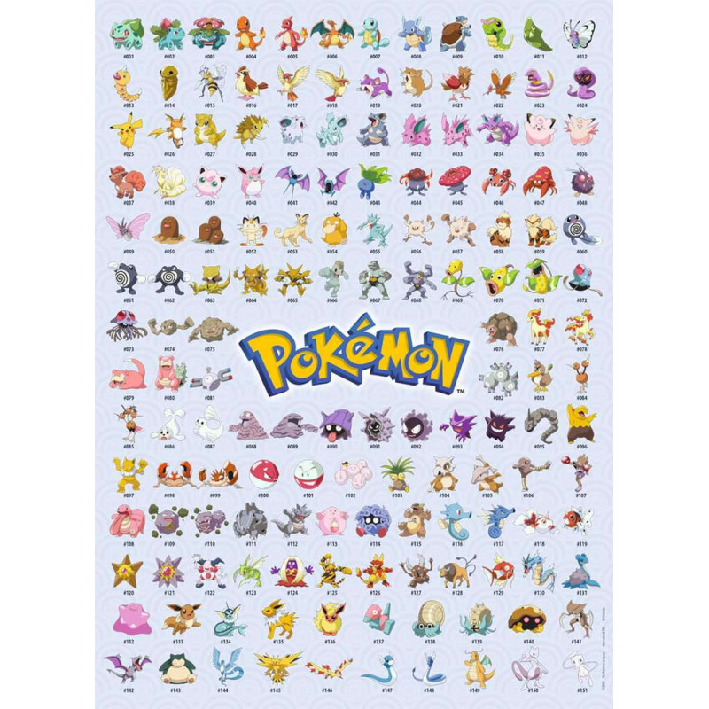 Puzzle Pokédex Première Génération