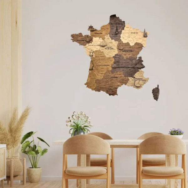 Ugears Carte de France en bois 2D (50x51cm)