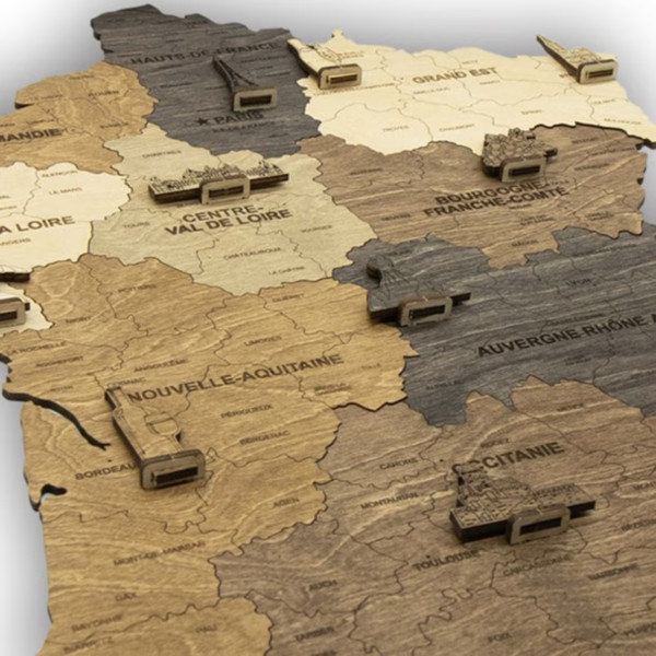 Ugears Carte de France en bois 2D (50x51cm)