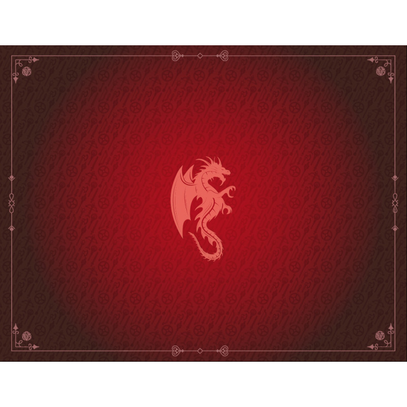 Tapis de Jeu Neoprene 90 x 70 cm Dragon Rouge Grenat