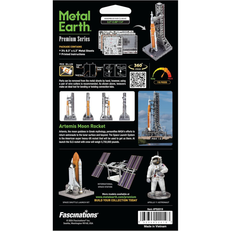 Metal Earth Fusée Lunaire Artémis (Artemis Moon Rocket)
