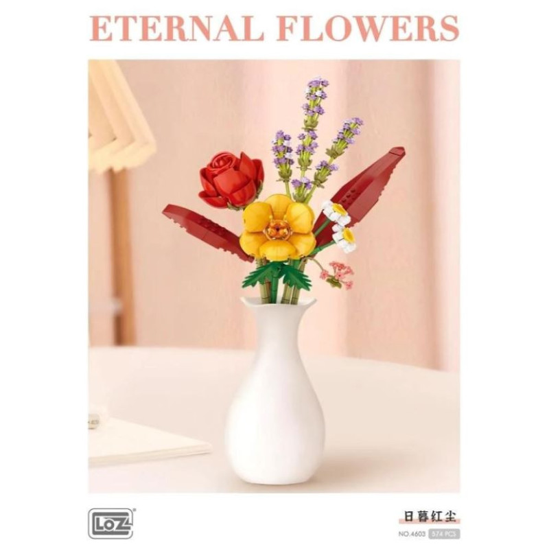 Mini Block - Fleurs Eternelles Rose et lavande (4603)