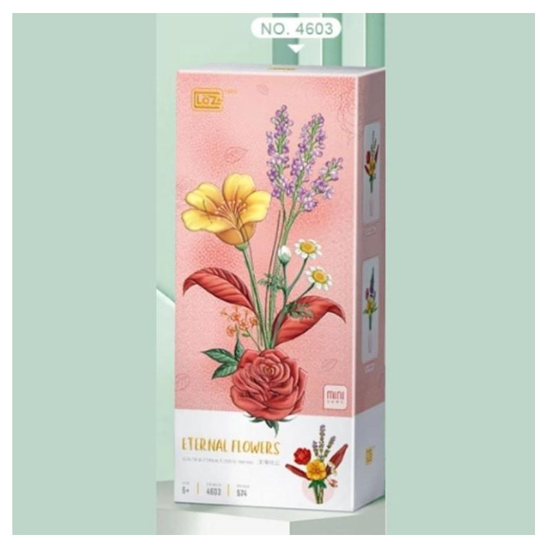 Mini Block - Fleurs Eternelles Rose et lavande (4603)