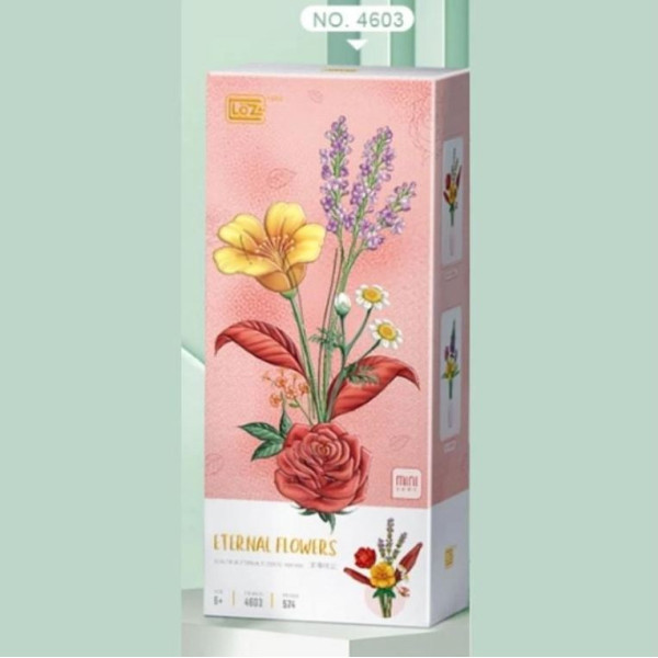 Mini Block - Fleurs Eternelles Rose et lavande (4603)