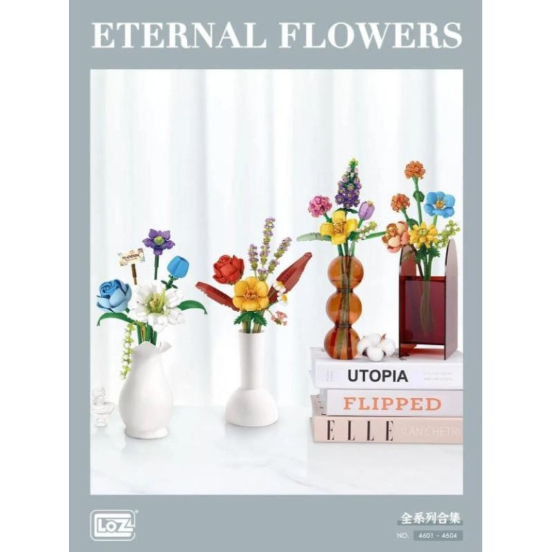 Mini Block - Fleurs Eternelles Tulipe et hortensia (4604)