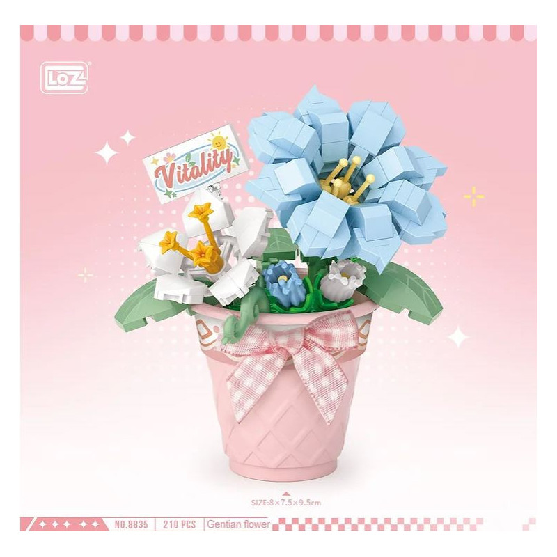 Mini Block - Fleur Gentiane en Pot (8835)