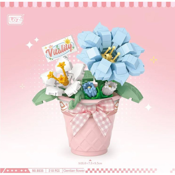 Mini Block - Fleur Gentiane en Pot (8835)