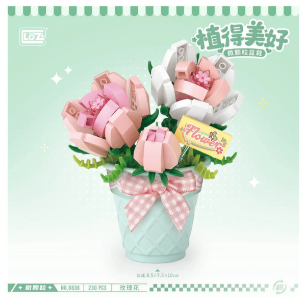 Mini Block - Fleur Gentiane en Pot (8835)