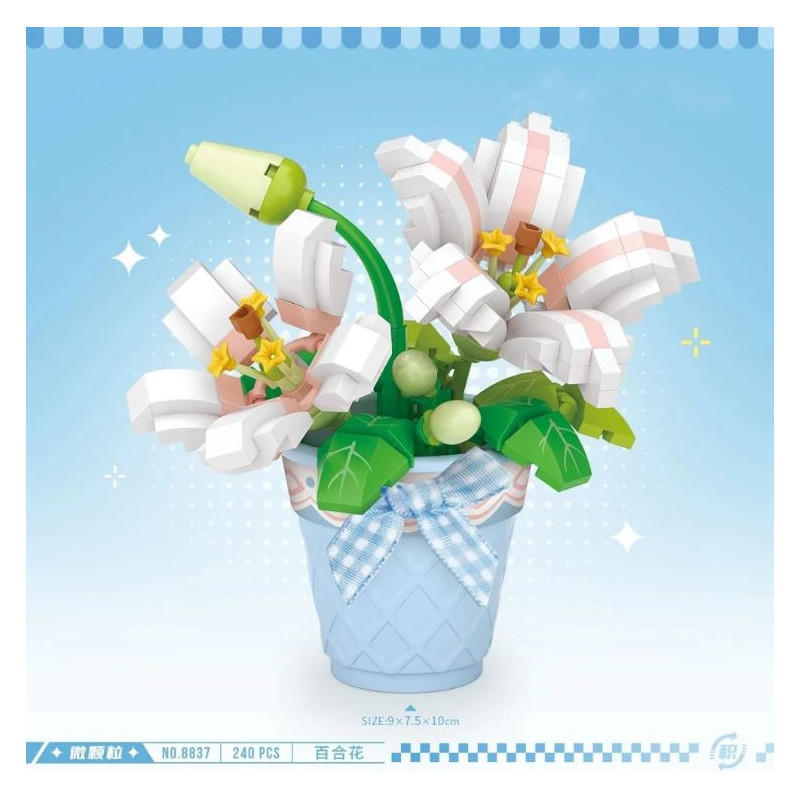 Mini Block - Fleur Gentiane en Pot (8835)