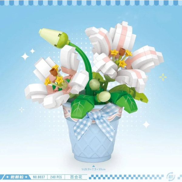 Mini Block - Fleur Gentiane en Pot (8835)