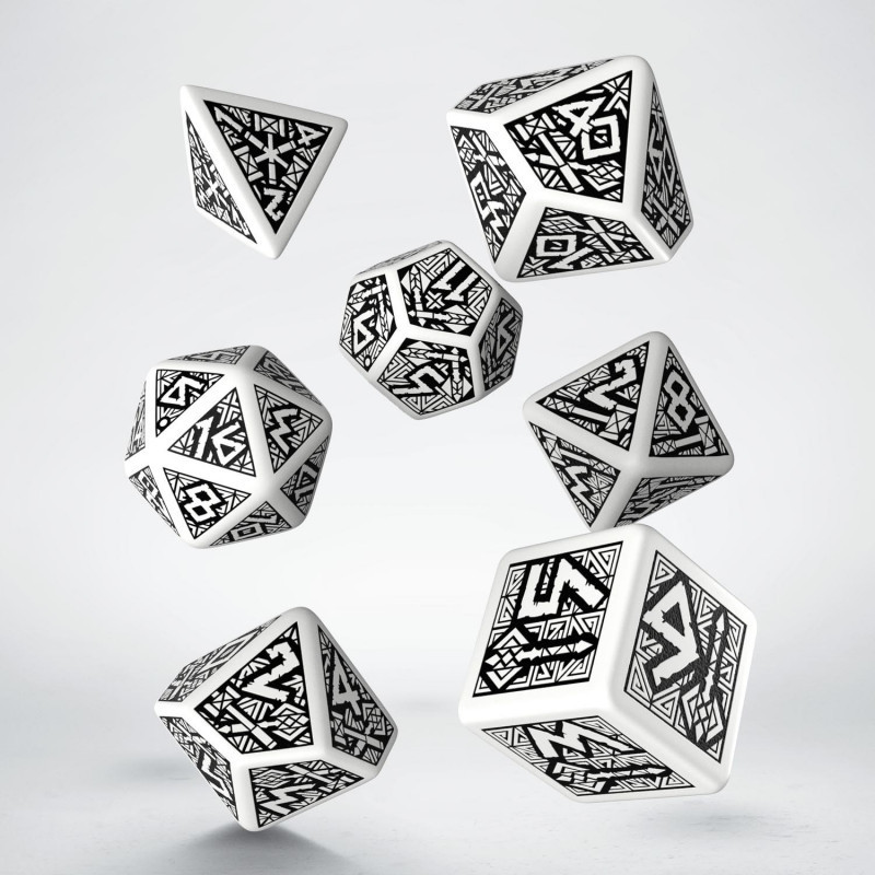 Dé Set de 7 Dés - Dwarven Noir et blanc