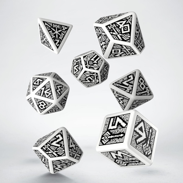 Dé Set de 7 Dés - Dwarven Noir et blanc