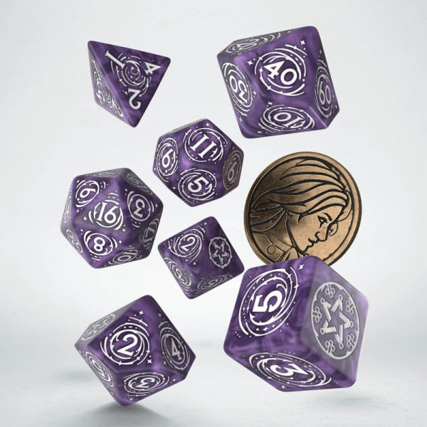 Set de 7 Dés avec Pièce - The Witcher Yennefer