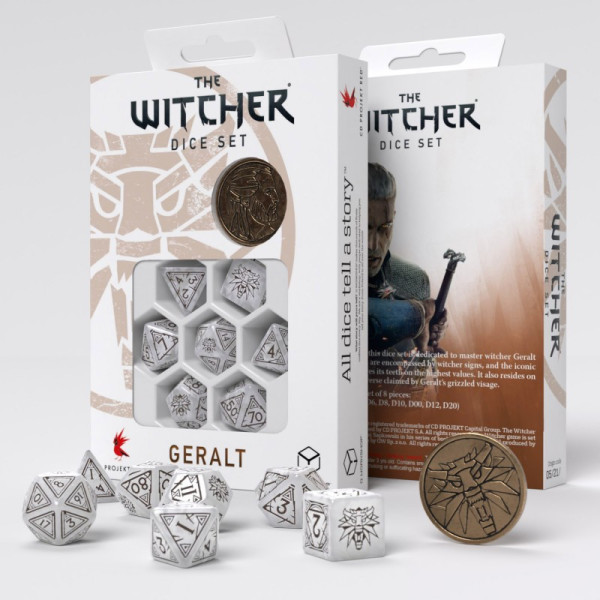 De Set de 7 Dés avec Pièce - The Witcher Geralt de Riv