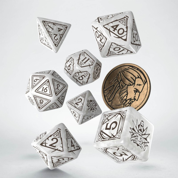 De Set de 7 Dés avec Pièce - The Witcher Geralt de Riv