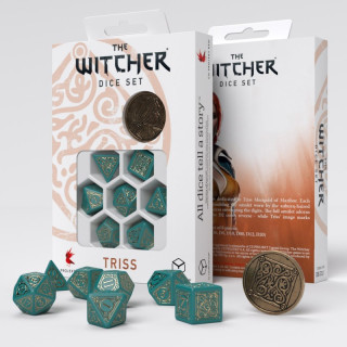 Dé Set de 7 Dés avec Pièce - The Witcher Triss