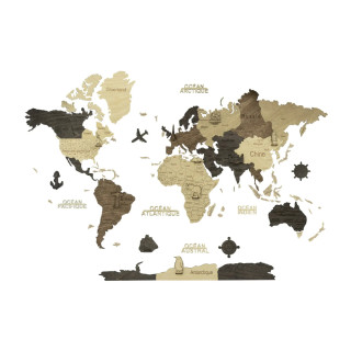 Carte du monde en bois 2D Multicolor (100x80 cm)