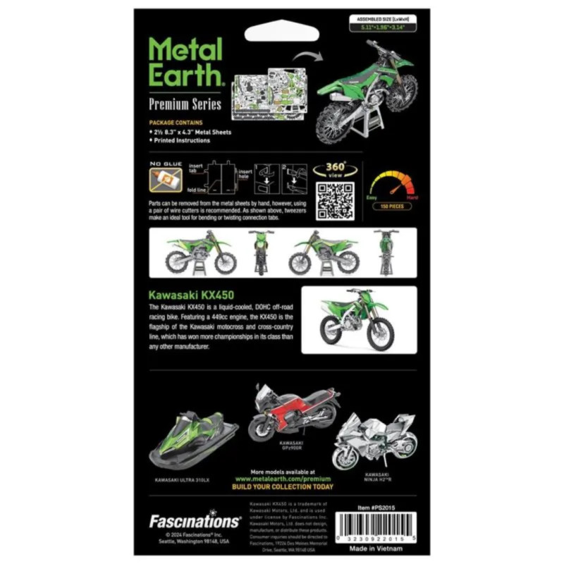 Metal Earth Premium Series Kawasaki KX-450 Dirt Bike