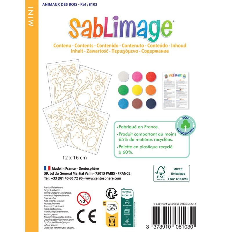 Mini Sablimage - Animaux des Bois