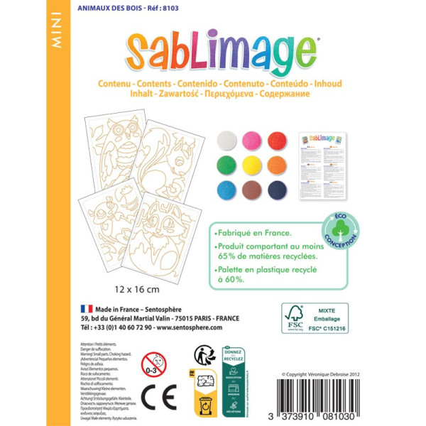 Mini Sablimage - Animaux des Bois