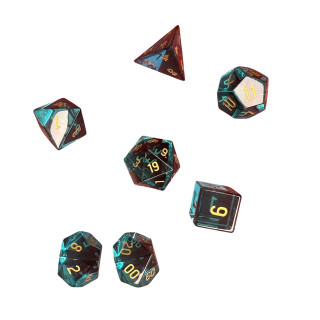 Dé Set de 7 Dés - En Verre Emeraude