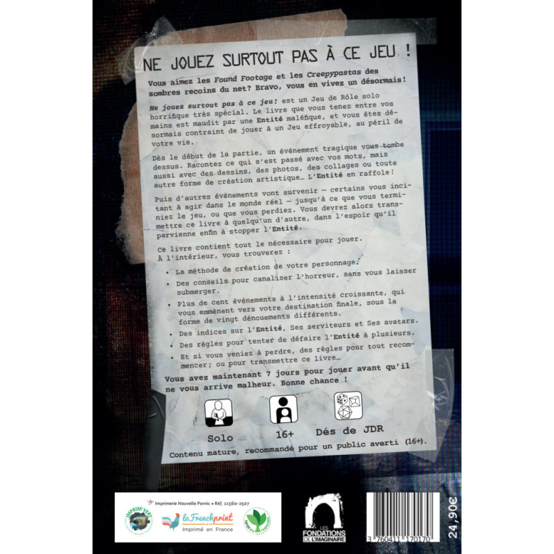 Ne Jouez Surtout Pas à ce Jeu ! - Jeu de Rôle Solo