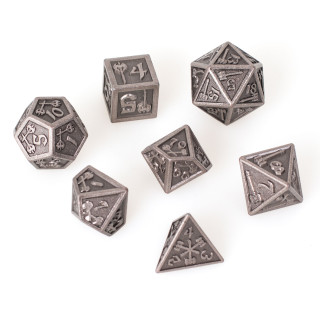 Dé Set de 7 Dés Métal - Hammer Silver