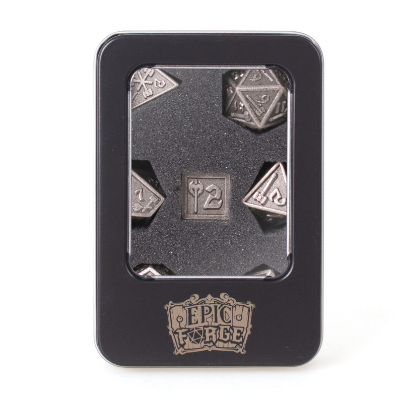 Dé Set de 7 Dés Métal - Hammer Silver