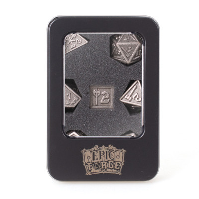 Dé Set de 7 Dés Métal - Hammer Silver