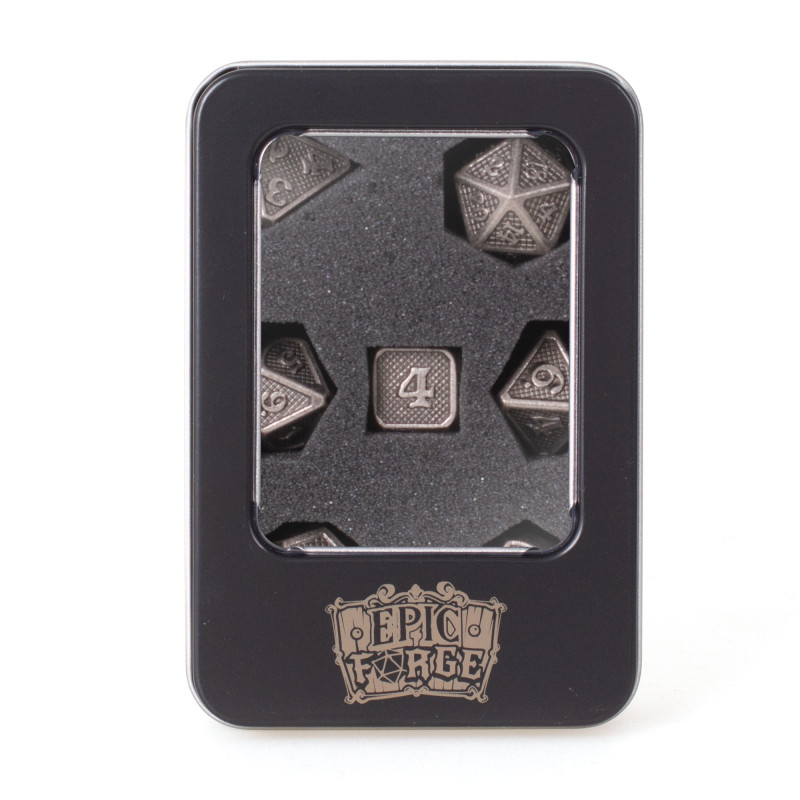Dé Set de 7 Dés Métal - Solid Silver