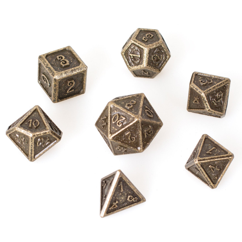 Dé Set de 7 Dés Métal - Devil Eye Gold