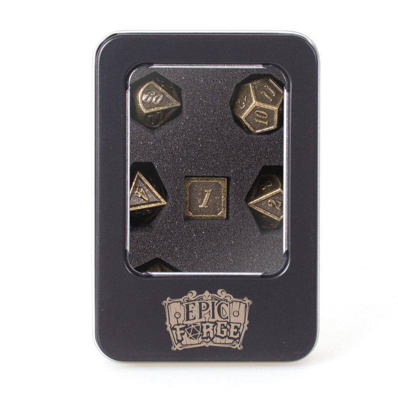 Dé Set de 7 Dés Métal - Devil Eye Gold