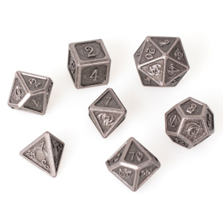 Dé Set de 7 Dés Métal - Electroplated Nickel