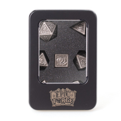 Dé Set de 7 Dés Métal - Electroplated Nickel