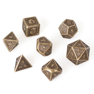 Dé Set de 7 Dés Métal - Dragon Scale Gold