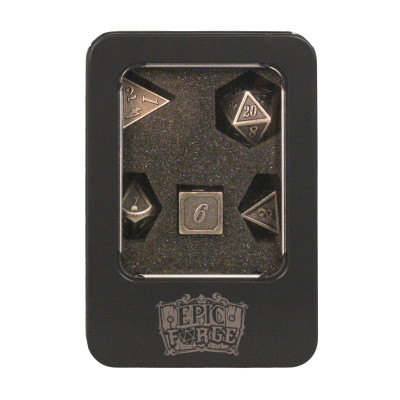 Dé Set de 7 Dés Métal - Outlined Silver