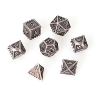 Dé Set de 7 Dés Métal - Outlined Silver