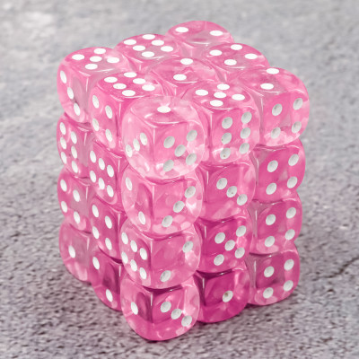 Dé Set de 36 D6 de 12mm Epic Forge - Rose Transparent