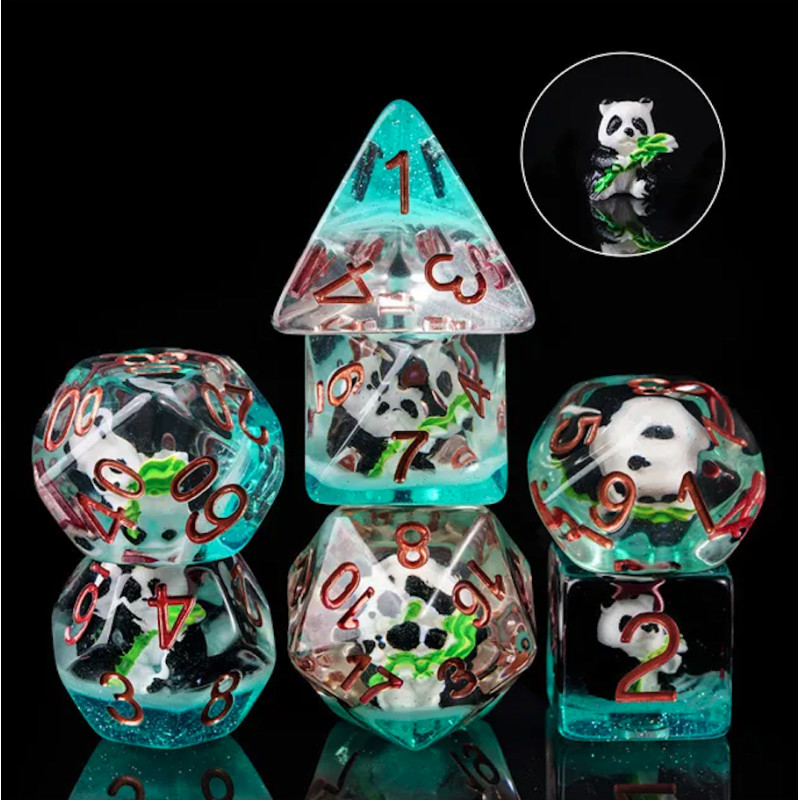 Dé Set de 7 Dés - Résine Gamme Insert Panda