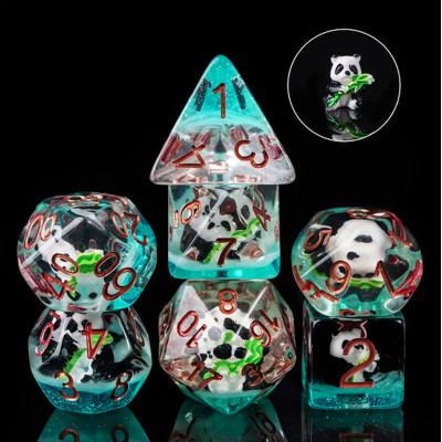 Dé Set de 7 Dés - Résine Gamme Insert Panda